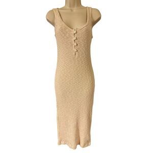 Women's Forever 21 Beige Ribbed Knit Tank Dress Size Small
